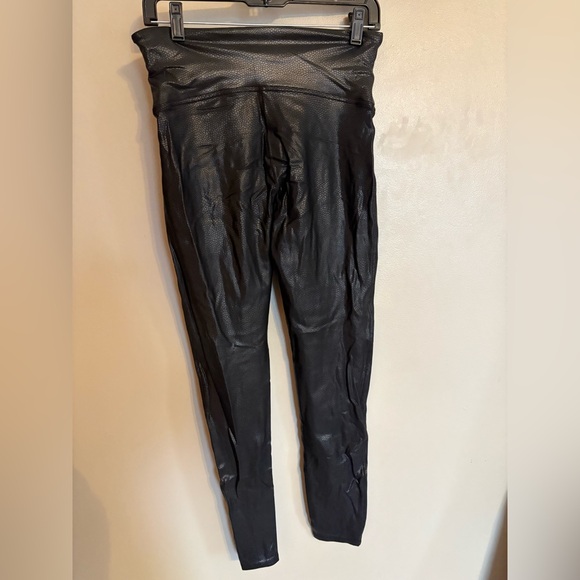 SPANX Black Faux Leather Shapewear Leggings - Picture 4 of 10